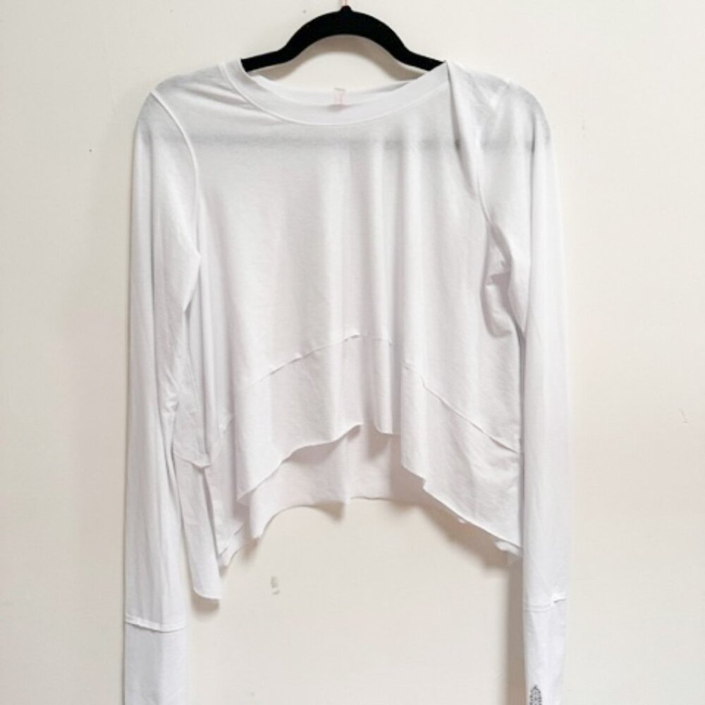 Free People FP Movement Tempo Long Sleeve Tee, White, Size Small